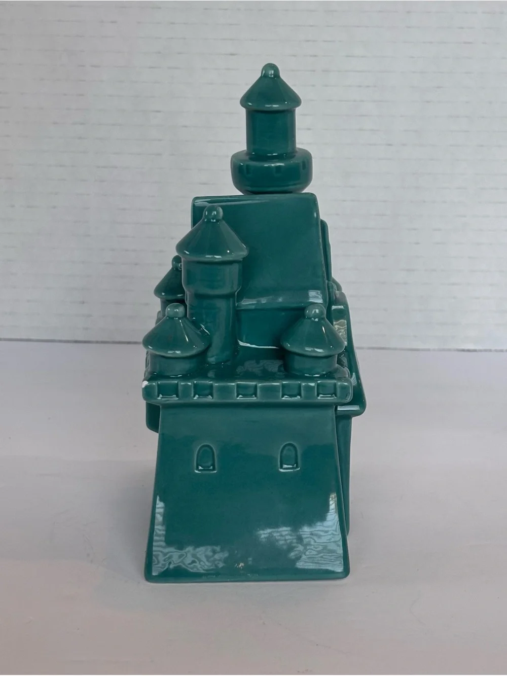 Disney Parks Fantasyland Castle Teal Blue Ceramic Figure Cake Topper Decoration